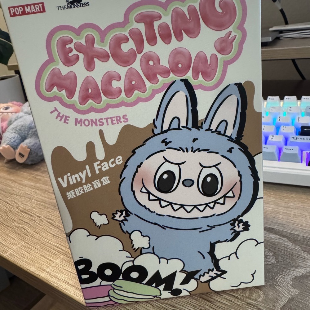 POP MART Exciting Macaron The Monsters Blue Vinyl Face Figure